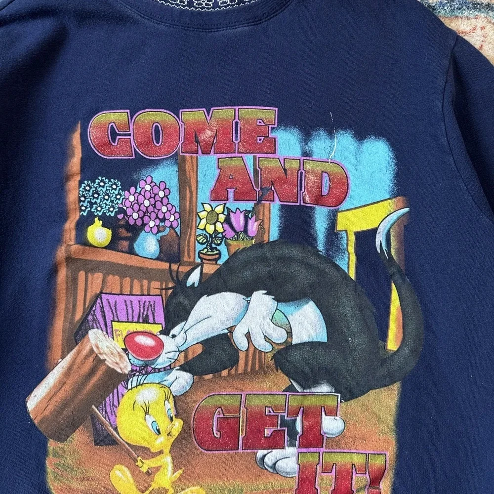 Vintage Looney Tunes Tweety And Sylvester Crewneck Large - Picture 4 of 9